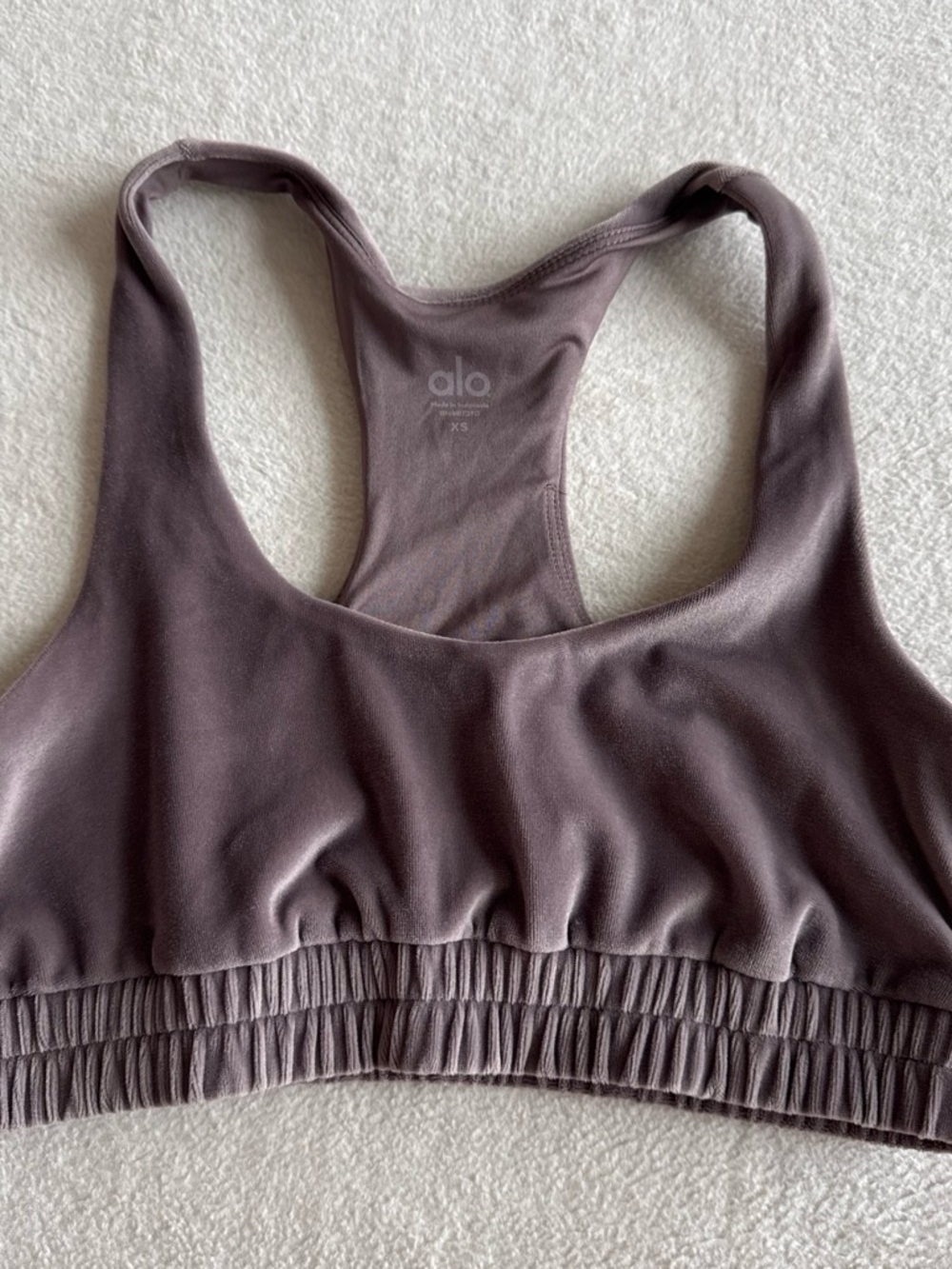 ALO Yoga XS Bra in Mauve Taupe